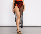 Knot Ur Average Babe Mesh Asymmetrical Maxi Skirt