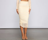 Moment For Mesh Ruched Midi Skirt