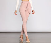 High Rise Skinny-Hose mit Taillenschnürung