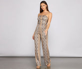 Medallion Marvel Strapless Jumpsuit