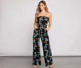 Trägerloser Jumpsuit „Island Vibes“ mit Blumenmuster