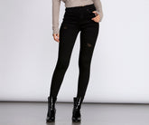 Skinny-Jeans mit hohem Bund und verkürzter Länge