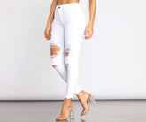 High Rise Skinny Jeans aus zerstörtem Denim