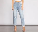 Hochgeschnittene Drama-Jeans im Destroyed-Look