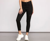 Verkürzte Skinny-Jeans „Stun On Them“ mit hohem Bund