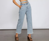 Boyfriendjeans mit hohem Bund und Cut-outs