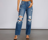 Gotta Be Chic – Hoch sitzende Mom-Jeans in Destroyed-Optik