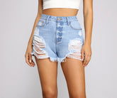 High Rise Super Destructed Cutoff-Jeansshorts