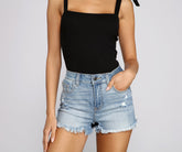 Fab And Frayed – Jeansshorts mit hoher Taille