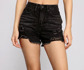 Fab And Frayed – Hochgeschnittene Jeansshorts