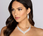 True Love Halsketten-Set mit silbernen Strasssteinen