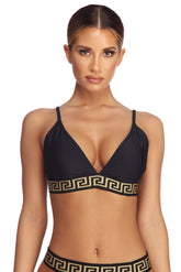 Greek Key Swim Top