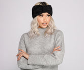 Flauschiges Haarband aus Kunstpelz mit Schleife vorne