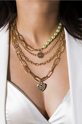 Gothic mehrlagige Halskette mit Barockperlen