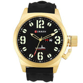 Watch and Silicone Band (Black 5.7cm Dial)