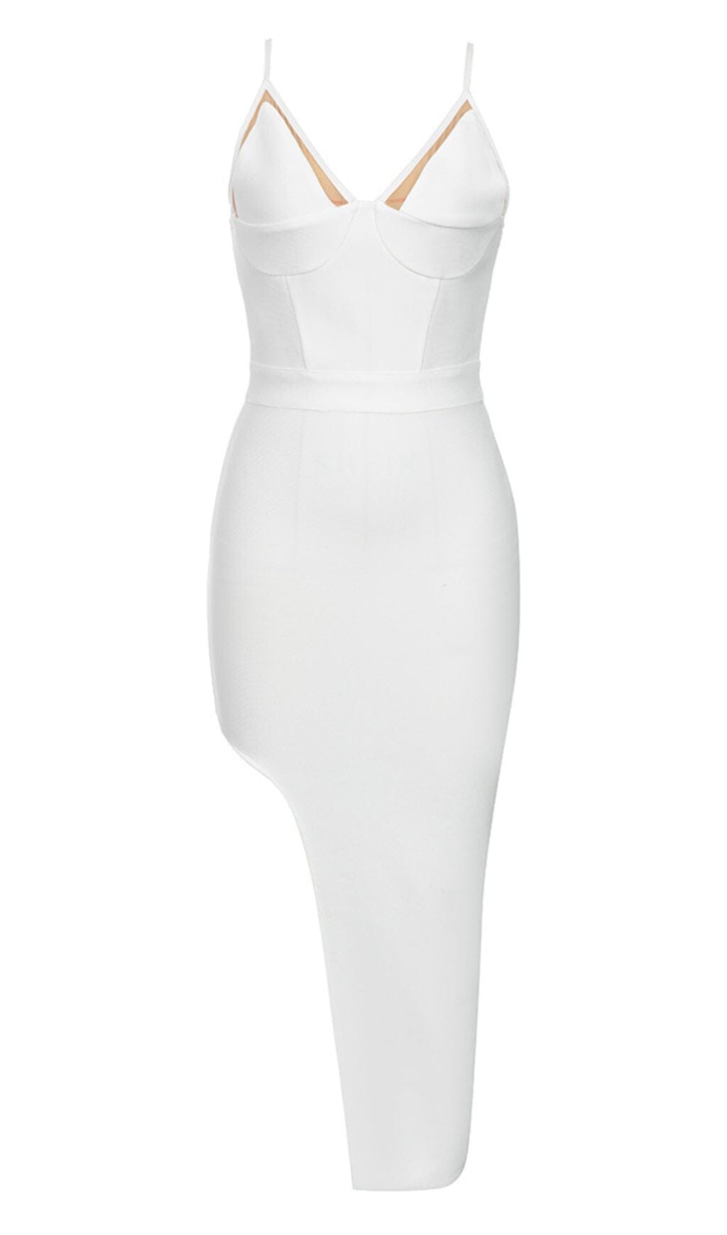 shape ivory slinky panelled midi dress PrettyLittleThing | Dresses | Shape Ivory Slinky Panelled Midi Dress
