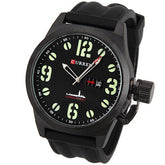 Watch with Silicone Band (Black 5cm Dial)