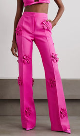 STEREO FLOWER MID-RISE JEANS in Rosa