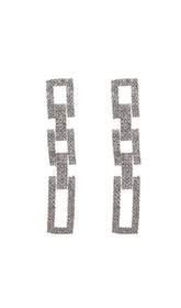 Silver Diamante Chain Drop Earrings
