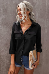 Turn-down Collar Pocketed Button Shirt