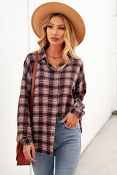 Plaid Button Relaxed Fit Shirt