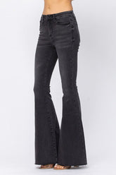 Black Wash Mid-Rise Super Flare Jeans