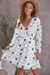 Robe à volants à motif étoilé
