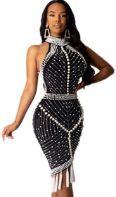 Ärmelloses Bandage-Kleid „Halter“