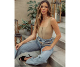 Korsett-Crop-Top mit Haken- und Ösenmuster