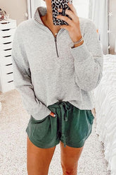 Sweat à capuche avec fermeture éclair et revers