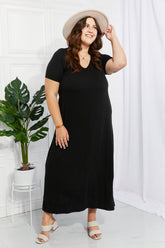 Robe longue à poches Simple Wonder en noir