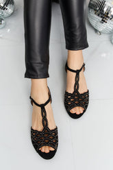 Forever Link Rhinestone Cutout Peep Toe Sandals