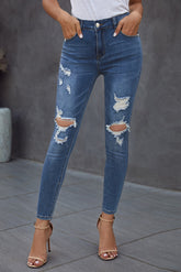 Jean skinny déchiré vintage
