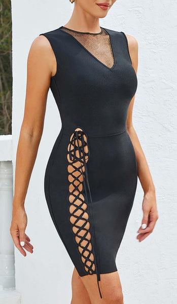 Heart Liver off Shoulder Tube Top Dress Side Slit Midi Dress Bandage Dinner Dress main image 1