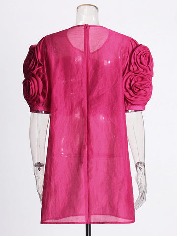 Flower Round Neck Dress