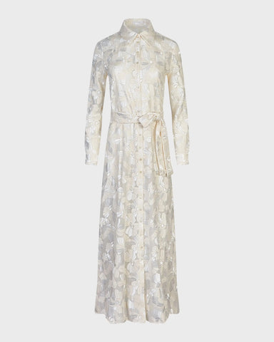Embroidered Shirt Style Dress