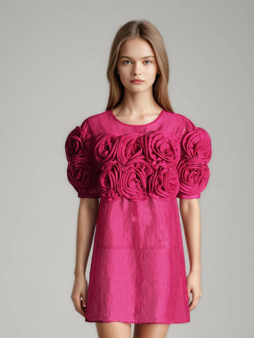 Flower Round Neck Dress
