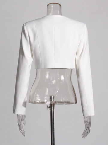 Long Sleeve White Two Piece Set