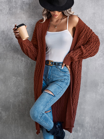 Baggy Coat Idle Long Sweater Coat Twist Knitted Cardigan