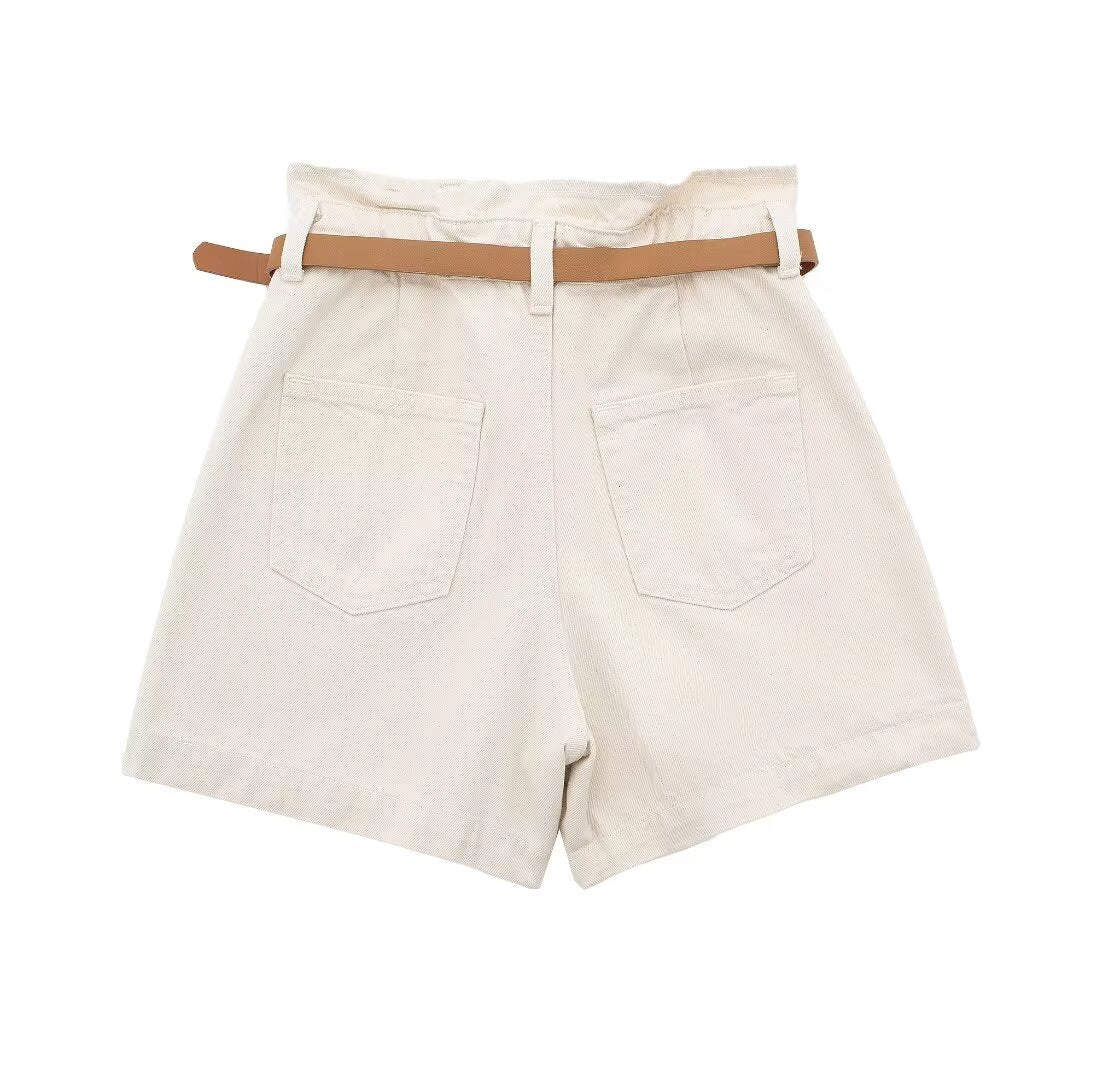 Short ample en jean avec ceinture Street