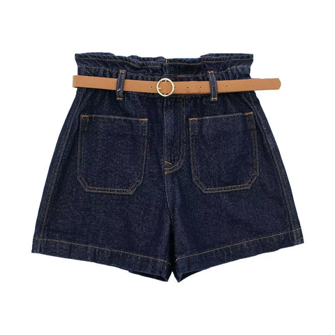 Short ample en jean avec ceinture Street