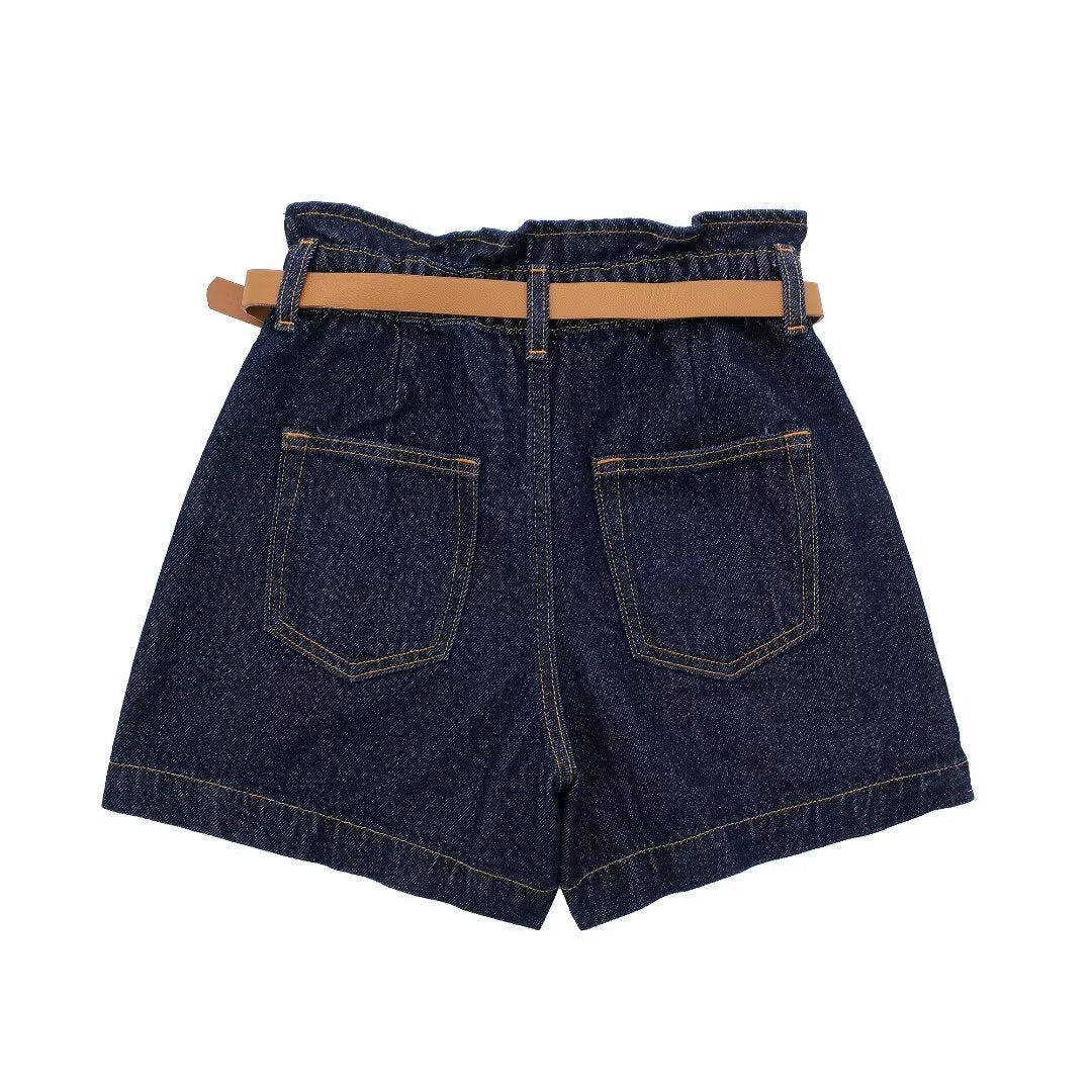 Short ample en jean avec ceinture Street