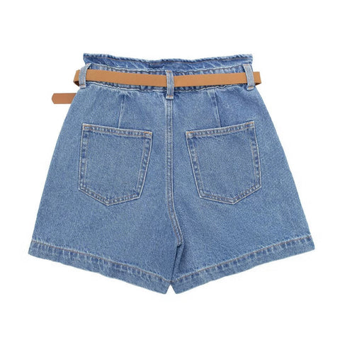 Short ample en jean avec ceinture Street