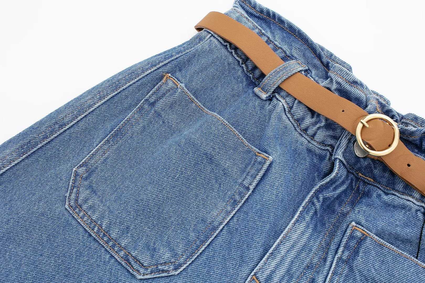 Short ample en jean avec ceinture Street