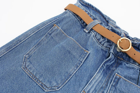 Short ample en jean avec ceinture Street