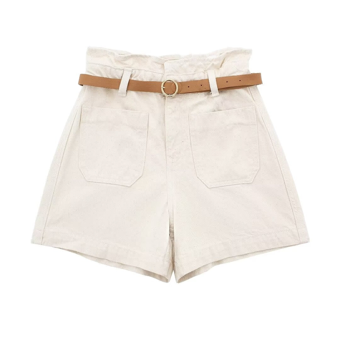 Short ample en jean avec ceinture Street