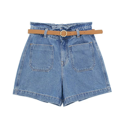 Short ample en jean avec ceinture Street