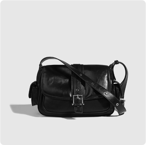 Sac messager à bandoulière à rabat de luxe léger de couleur unie de niche Baguette 