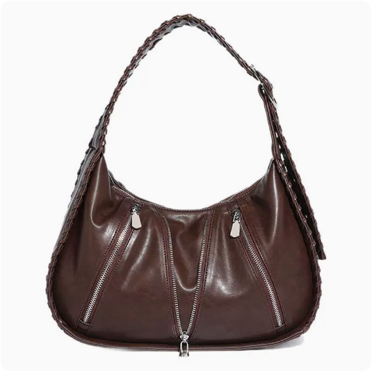 Pochette de bureau tendance en cuir souple avec texture de boulettes, petite, sous les bras 