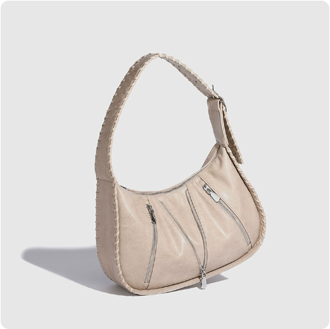 Pochette de bureau tendance en cuir souple avec texture de boulettes, petite, sous les bras 